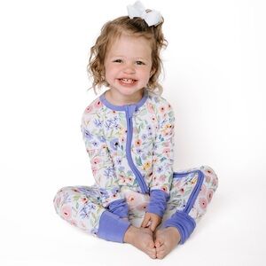 Toast + Jams spring Garden Convertible Romper Coverall 3-6 6-12 12-18 months